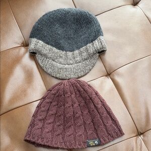 2 Beanie Set - Everest Designs (Gray /Blue) and  Mountain Hardware (burgundy)